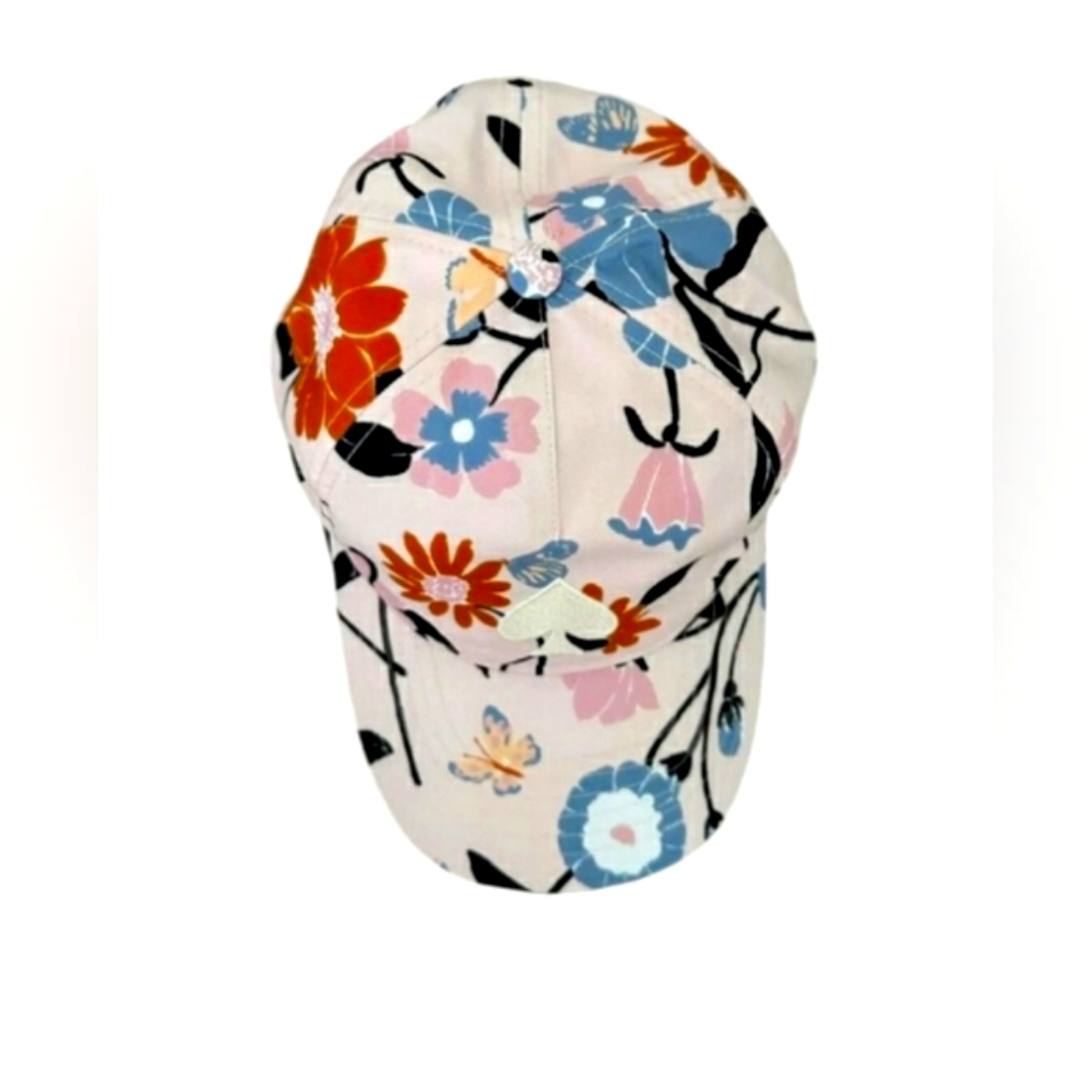 NEW Kate Spade Pearl Blush Pink Floral Tropical Hat Summer Embriodered Spade Cap - Picture 5 of 12